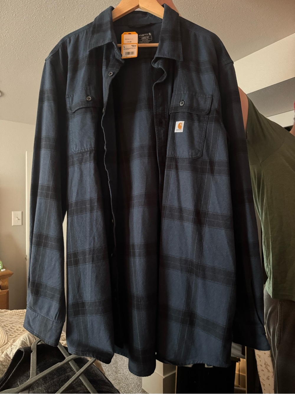 Carhartt Men's Dark Navy & Black Plaid Shirt Jacket